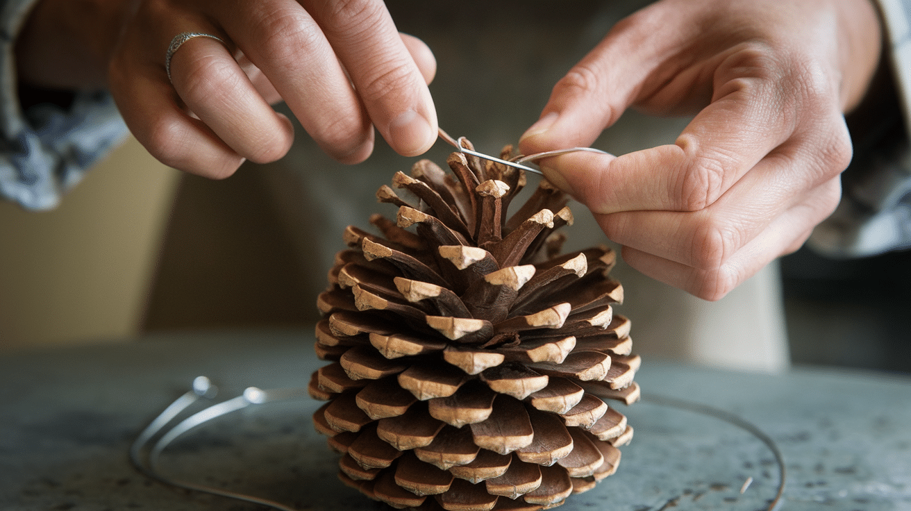 Step_2_Wire_the_Pine_Cones